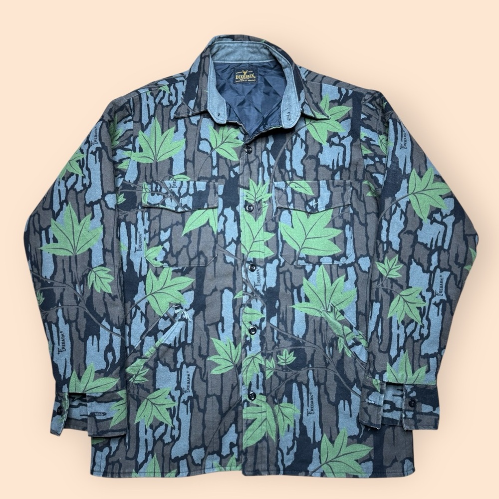 Vintage Deerskin Jacket Trebark Camo Men’s Large 1990s Hunting